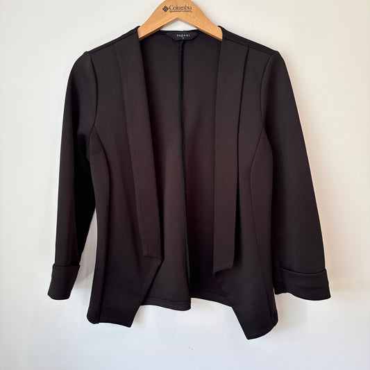 Pagani Size 10 Black Drape Front Blazer