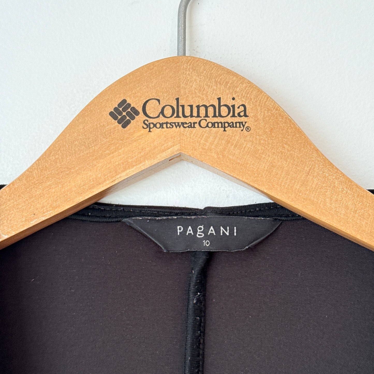 Pagani Size 10 Black Drape Front Blazer