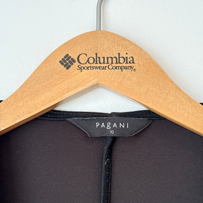 Pagani Size 10 Black Drape Front Blazer