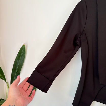 Pagani Size 10 Black Drape Front Blazer