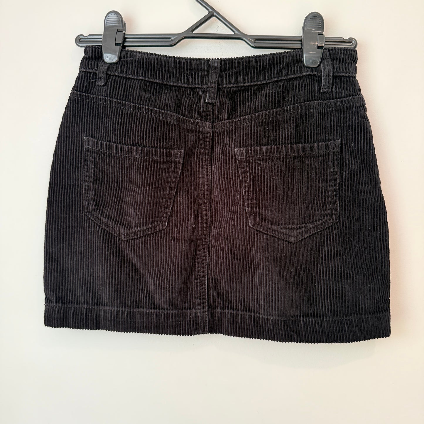 Glassons Size 6 Black Cotton Corduroy Mini Skirt