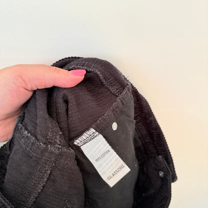 Glassons Size 6 Black Cotton Corduroy Mini Skirt