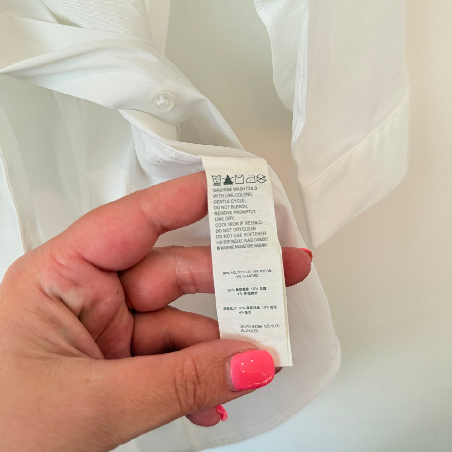 G2000 Size U/Arm 34cm White Button-Up Shirt