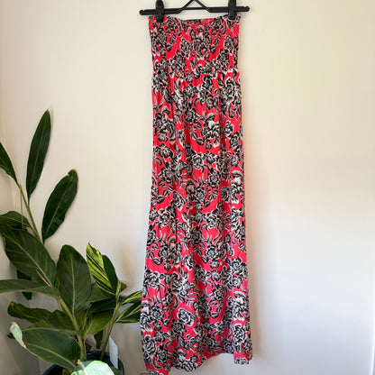 New Look Size 8 Pink, Black & White Floral Maxi Dress