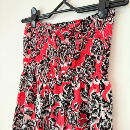 New Look Size 8 Pink, Black & White Floral Maxi Dress