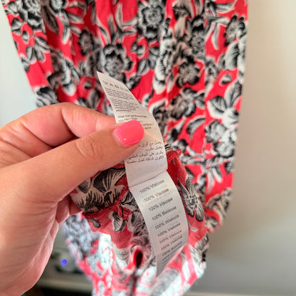 New Look Size 8 Pink, Black & White Floral Maxi Dress