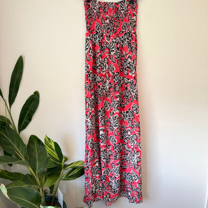 New Look Size 8 Pink, Black & White Floral Maxi Dress