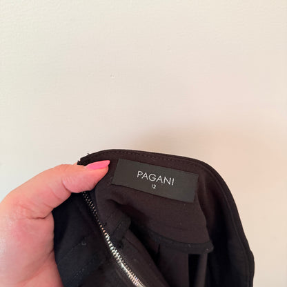 Pagani Size 12 Black Pencil Skirt