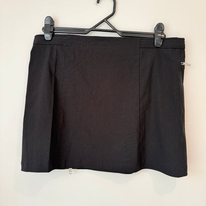 Spiral Size 14 Black Zipper Detail Mini Skirt
