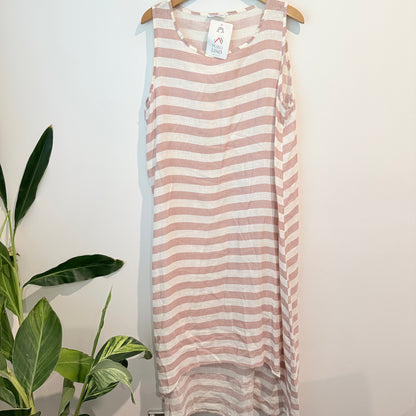 Puro Lino Striped Linen Sleeveless Dress – One Size