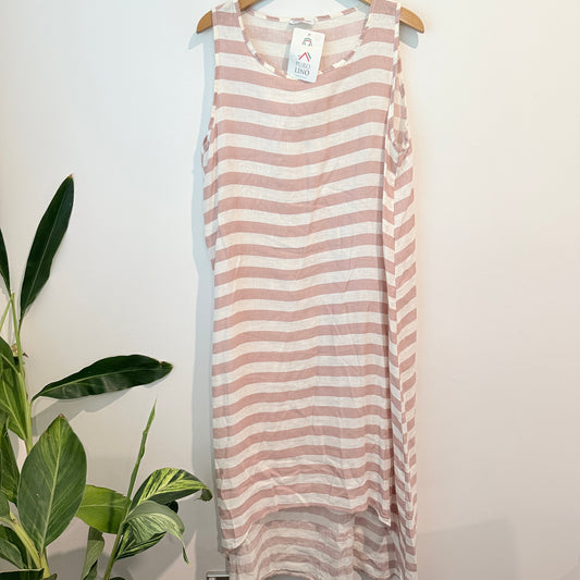Puro Lino Striped Linen Sleeveless Dress – One Size