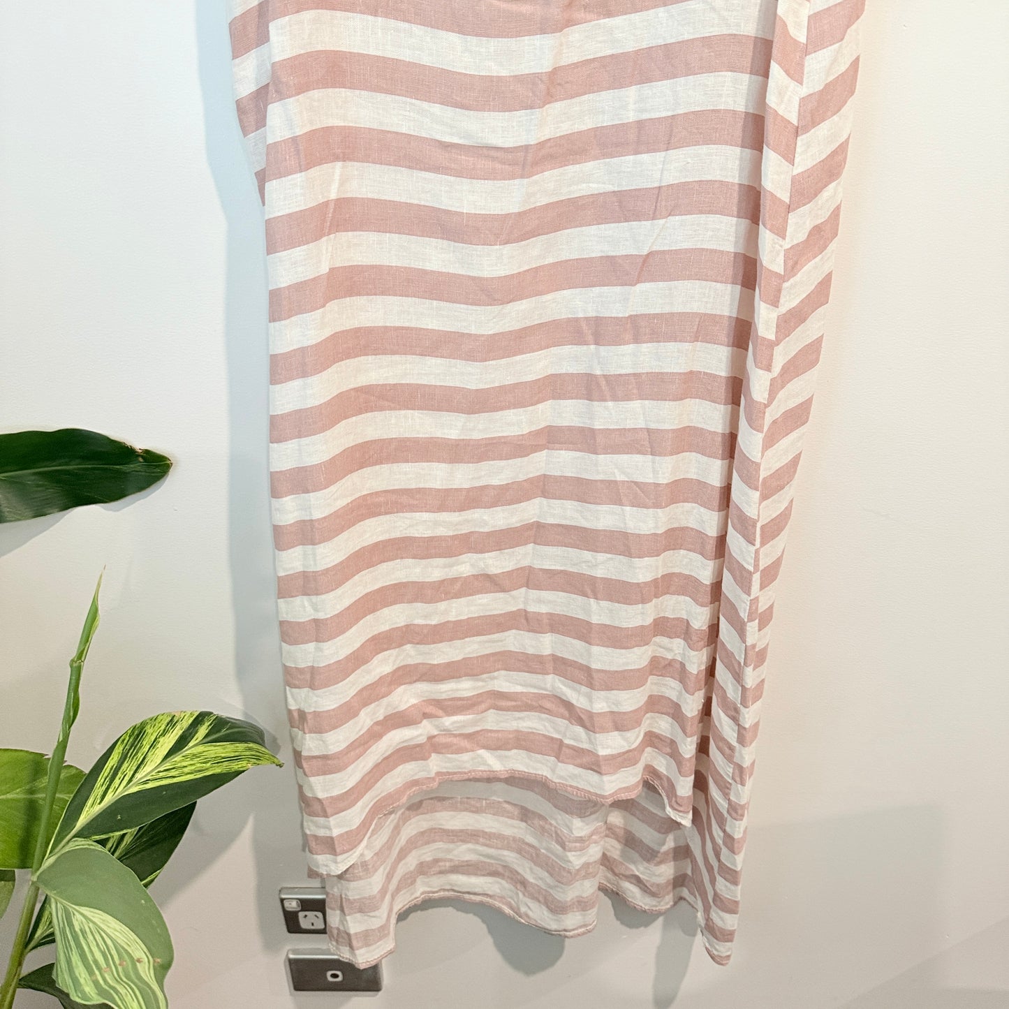 Puro Lino Striped Linen Sleeveless Dress – One Size