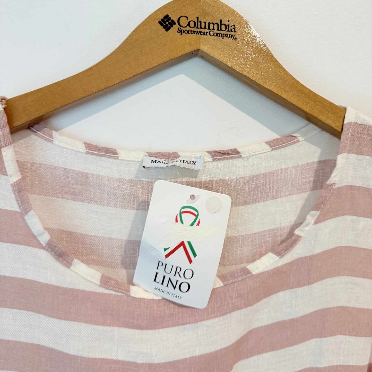 Puro Lino Striped Linen Sleeveless Dress – One Size