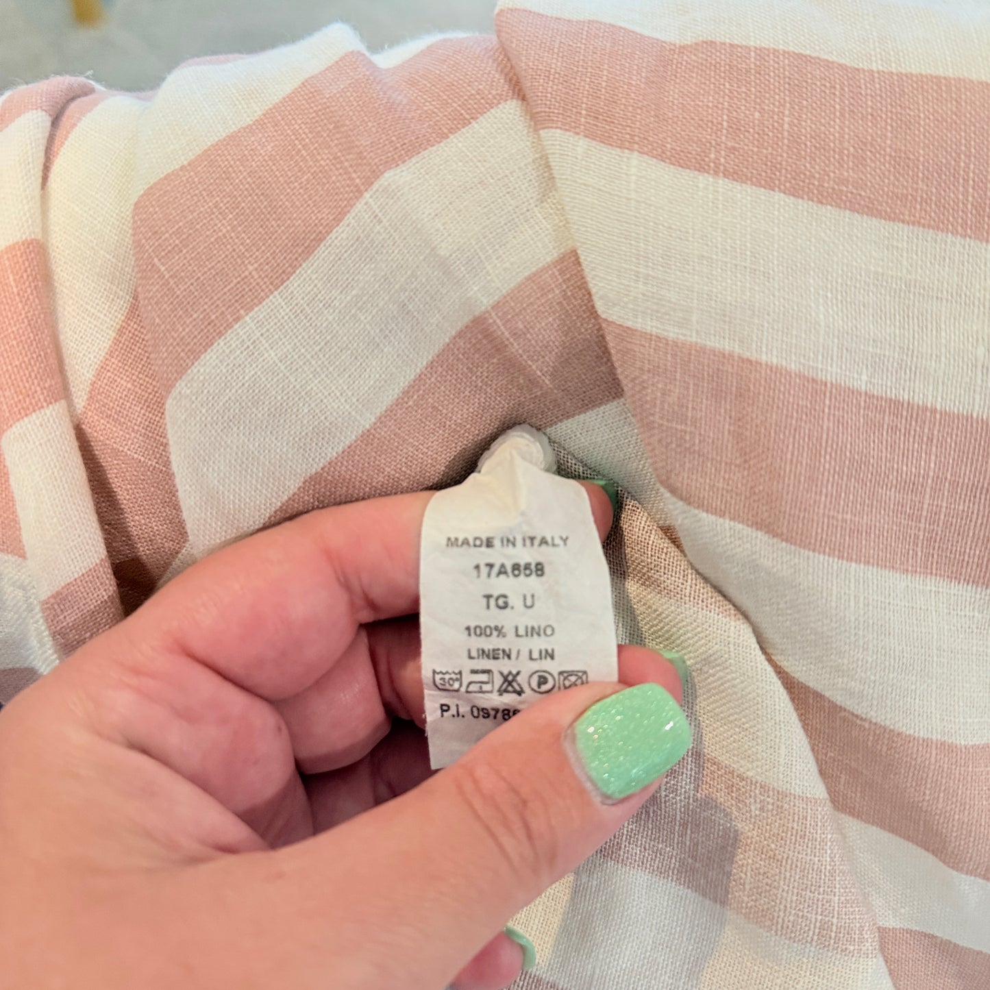 Puro Lino Striped Linen Sleeveless Dress – One Size