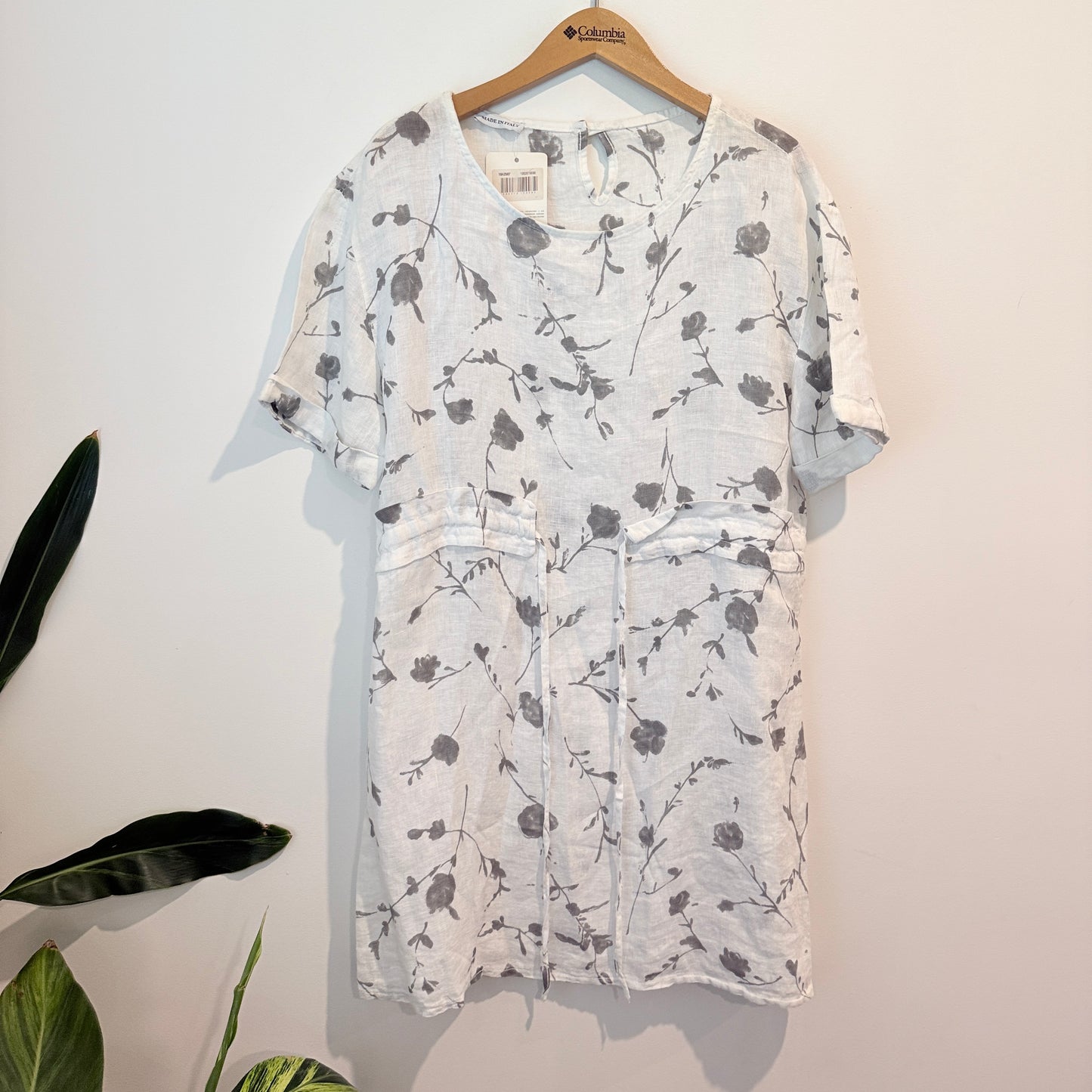 PURO LINO Floral Linen Dress – One Size