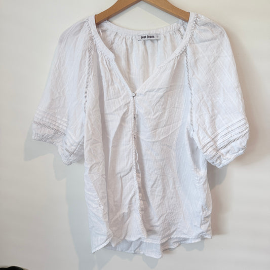 Just Jeans Size 12 V-Neck Blouse