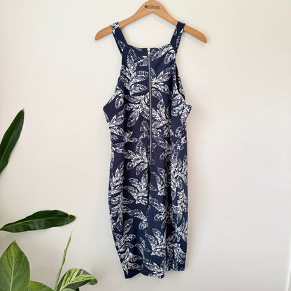 Pagani Size 14 Leaf-Print Mini Dress