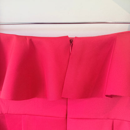 Showpo Red Pretty Vibes Off-Shoulder Ruffle Dress - Size 12