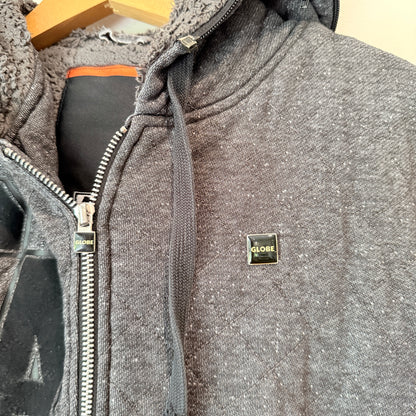 Globe Size Large Zip-Front Hoodie Jacket