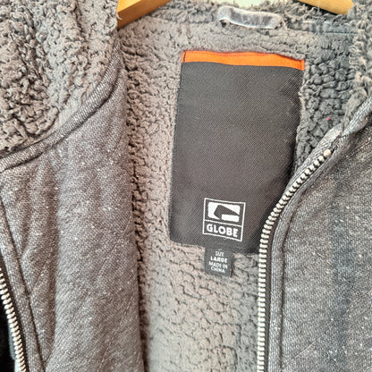 Globe Size Large Zip-Front Hoodie Jacket