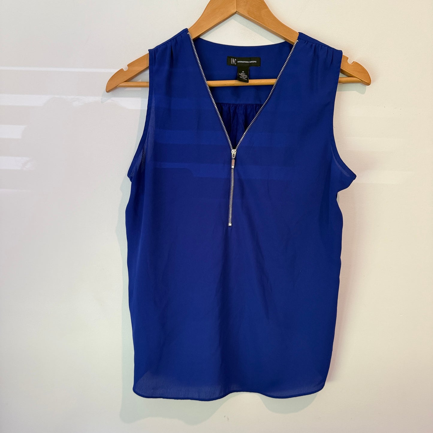 INC Size M Zip Front Sleeveless Top