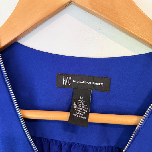 INC Size M Zip Front Sleeveless Top
