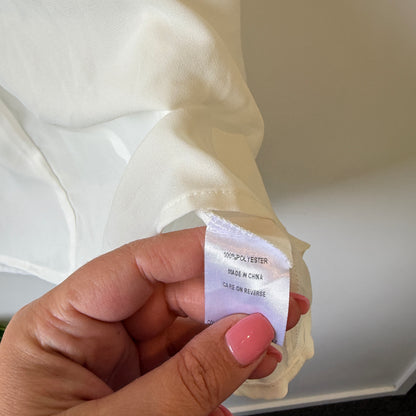 Shanton White 'Cloud' V-Neck Sleeveless Top with Zip Detail - Size 16