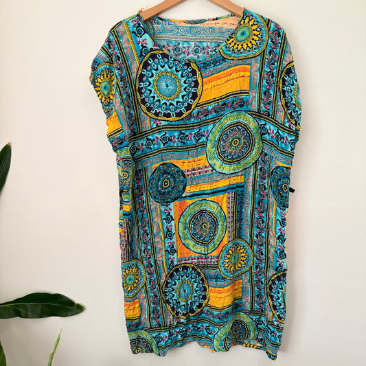 Brand Unknown Multi-Color Ethnic Print Boho Tunic | U/Arm to U/Arm 57cm
