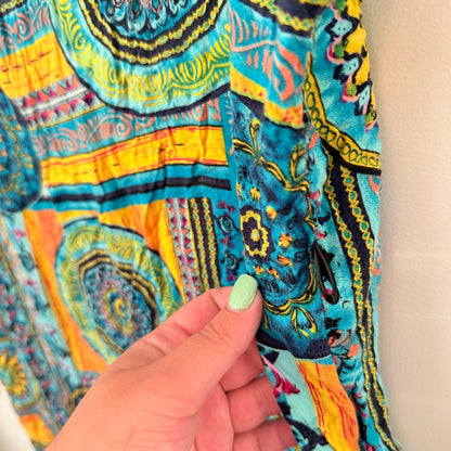 Brand Unknown Multi-Color Ethnic Print Boho Tunic | U/Arm to U/Arm 57cm