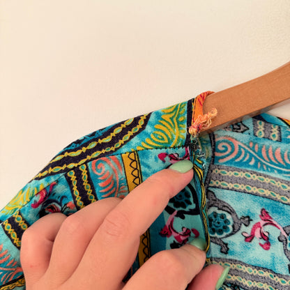 Brand Unknown Multi-Color Ethnic Print Boho Tunic | U/Arm to U/Arm 57cm