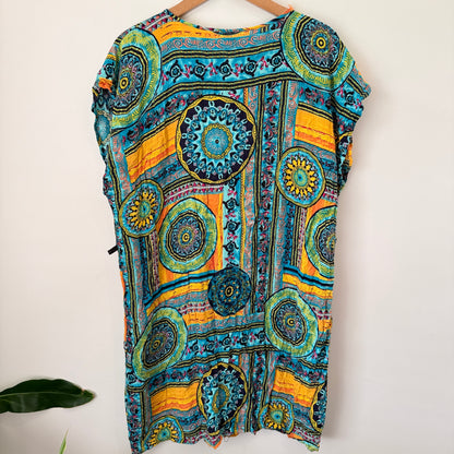 Brand Unknown Multi-Color Ethnic Print Boho Tunic | U/Arm to U/Arm 57cm