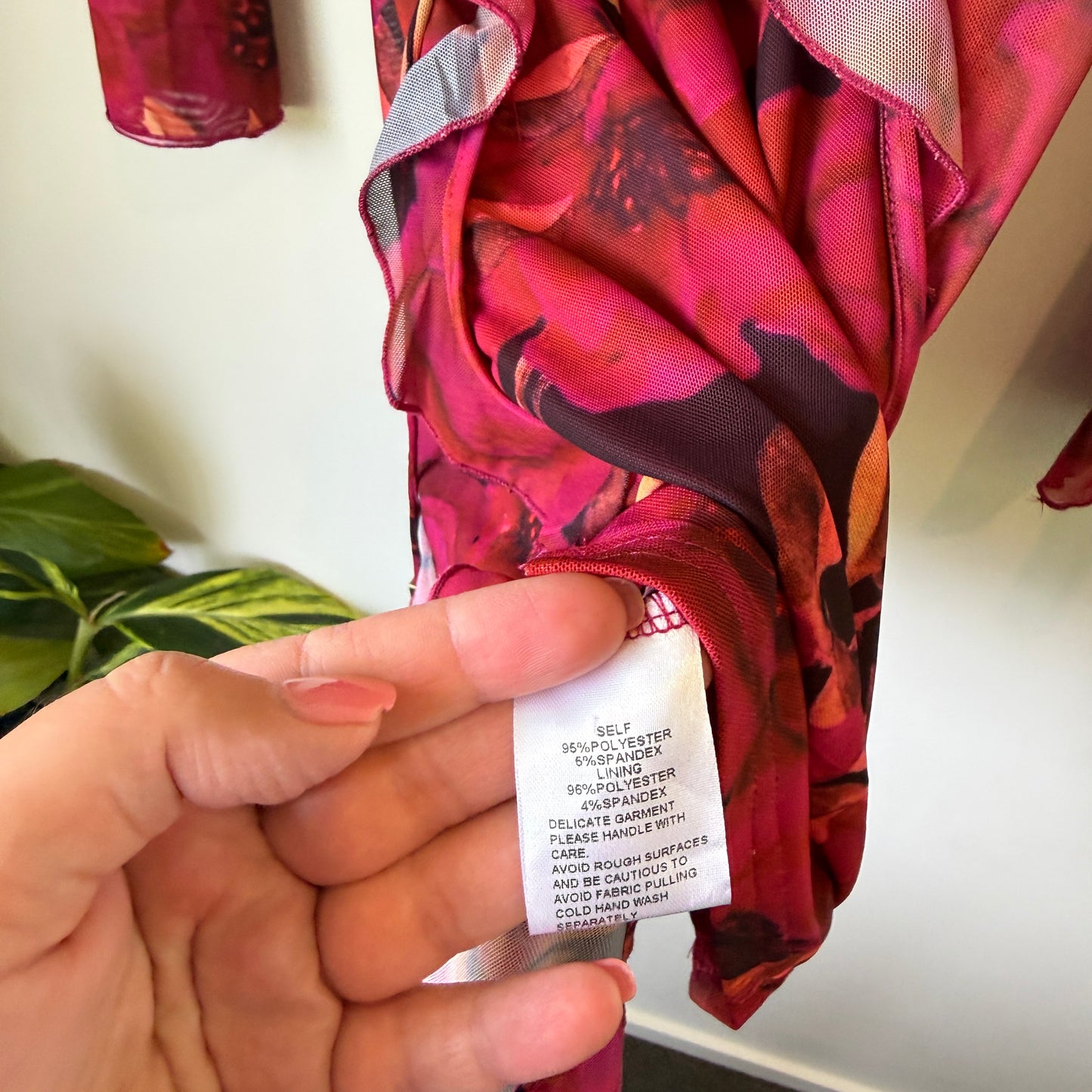 Outcast Exclusives Pink Floral Mesh Ruffle Mini Dress - Size XS