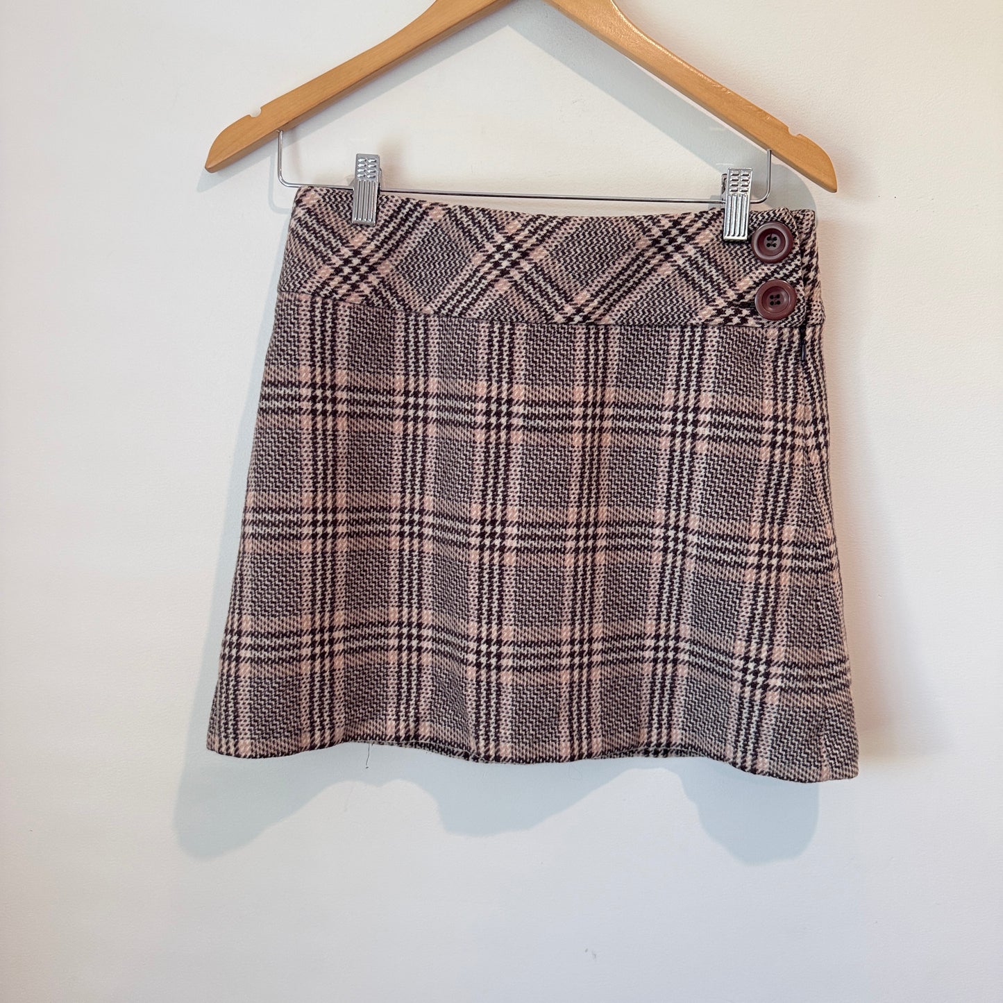 Next Size 8 Plaid Wool Mini Skirt