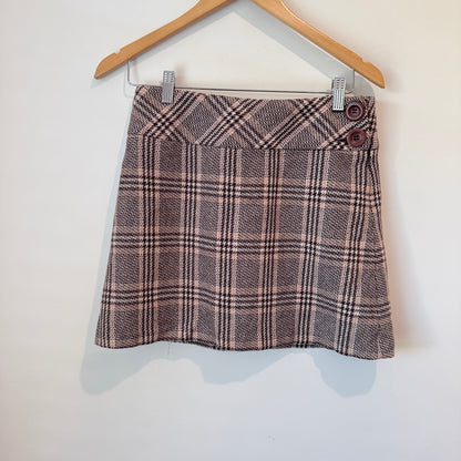 Next Size 8 Plaid Wool Mini Skirt