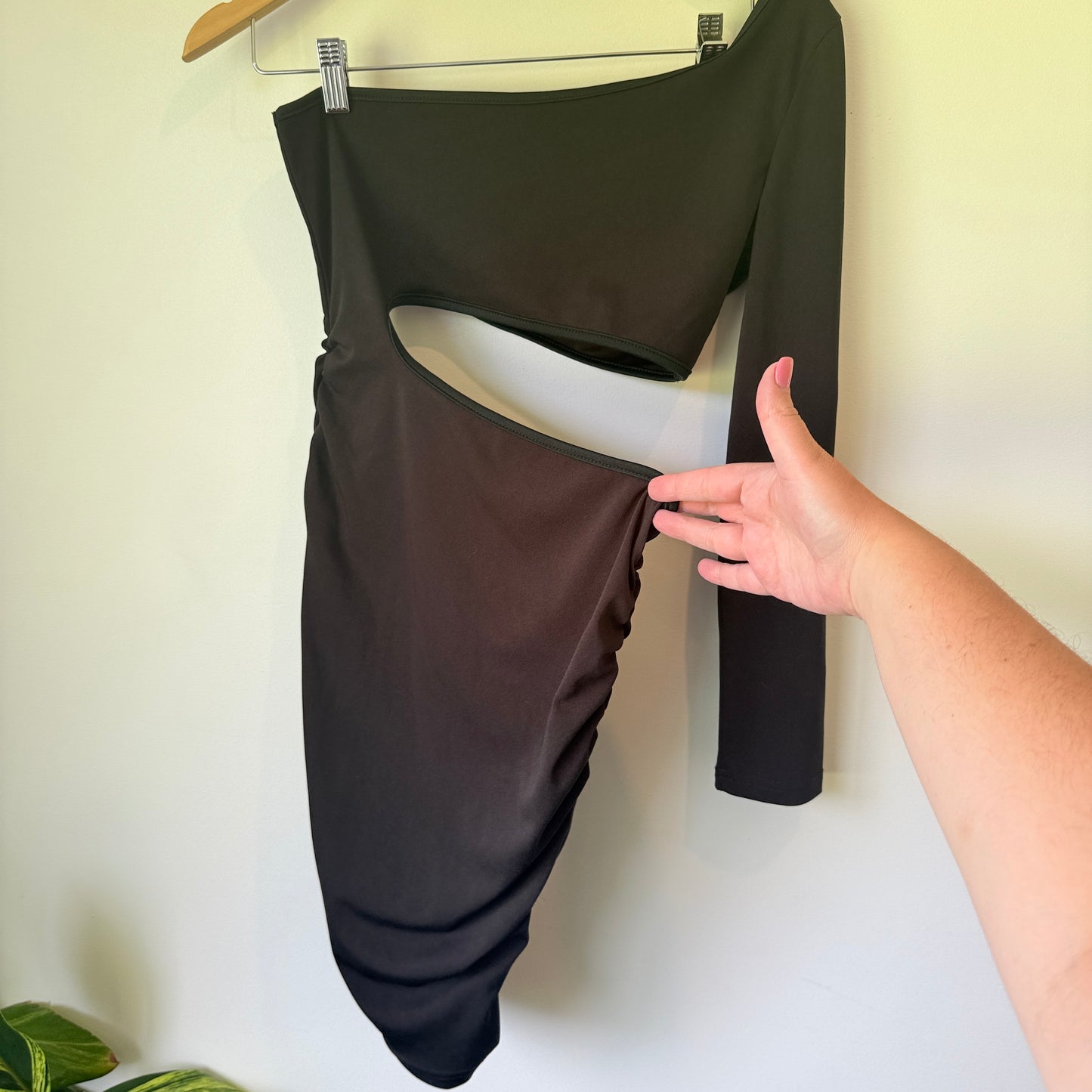 Shein One Shoulder Cutout Dress Black - Size S