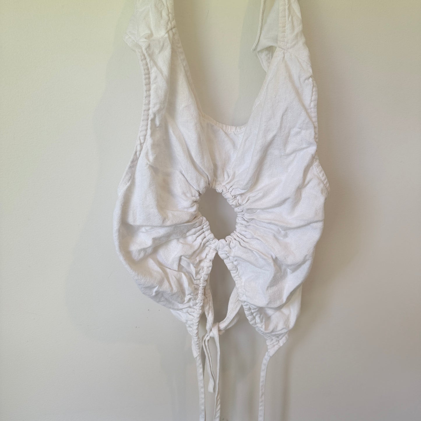 Glassons Ruched Halter Top White - Size 10