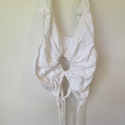 Glassons Ruched Halter Top White - Size 10