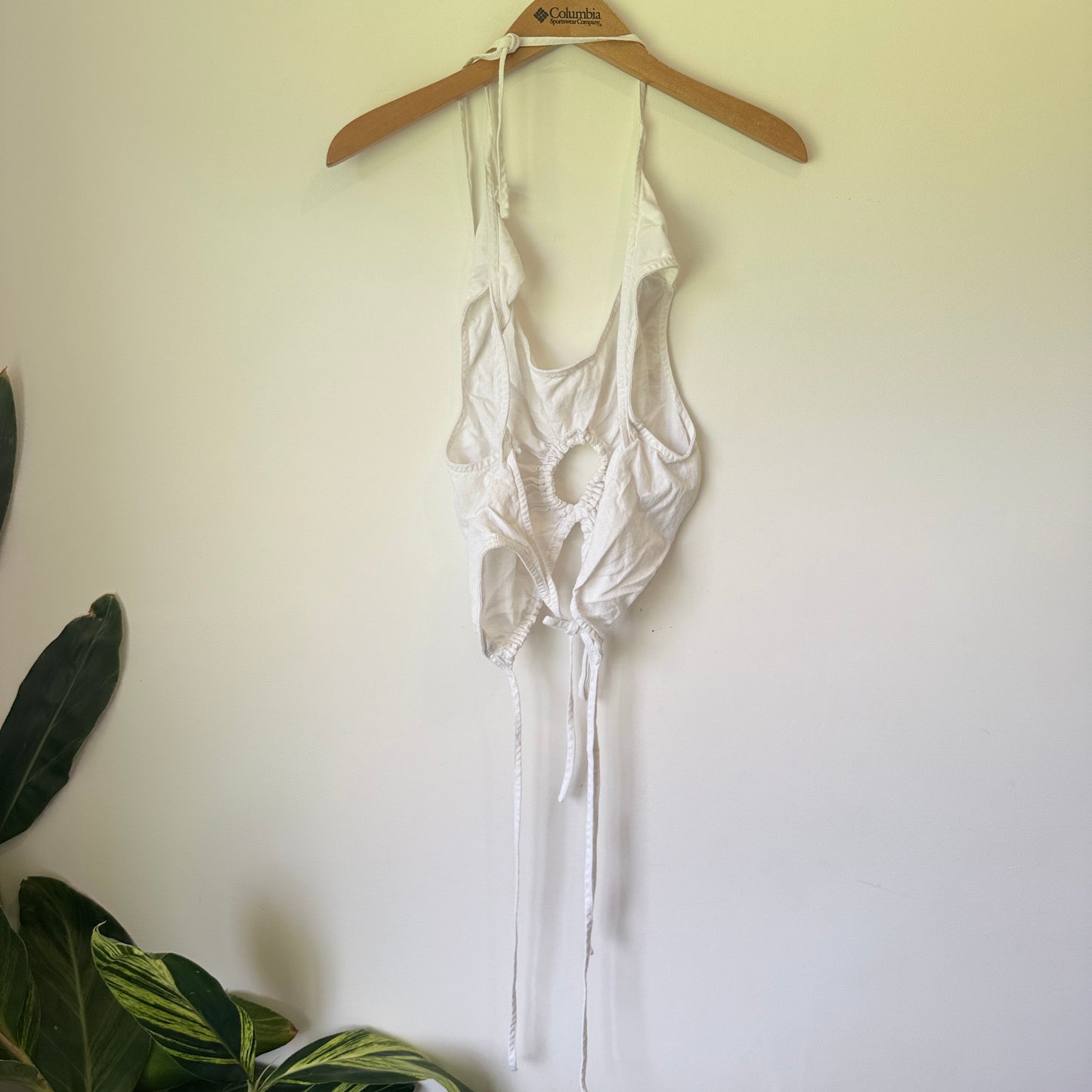 Glassons Ruched Halter Top White - Size 10