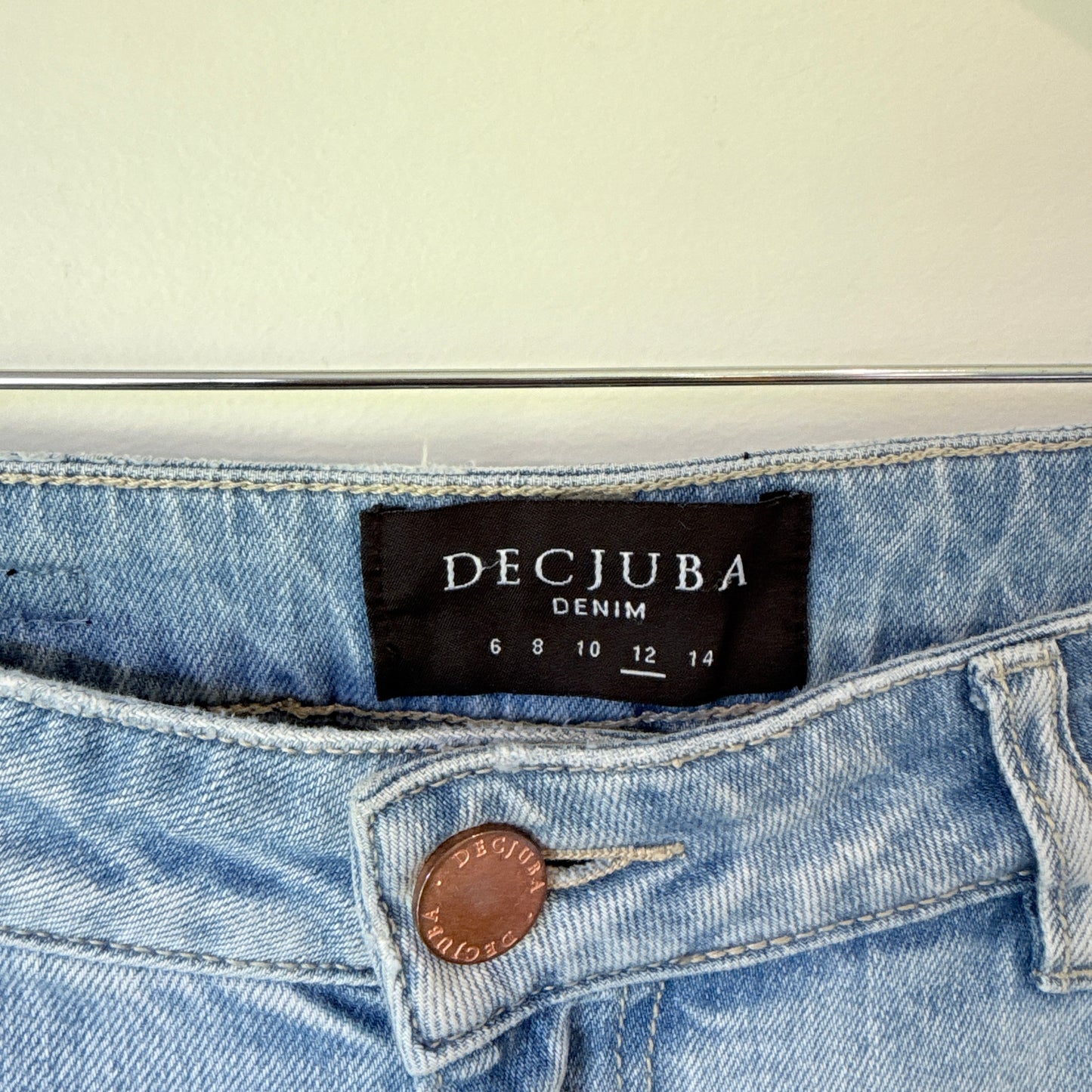 Decjuba Denim Distressed Jeans Light Wash - Size 12