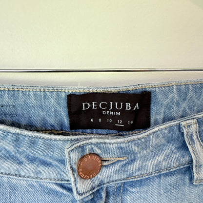 Decjuba Denim Distressed Jeans Light Wash - Size 12