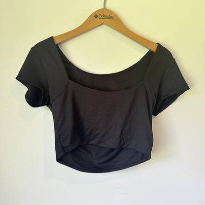 Anko Scoop Neck Crop Top Black - Size 14