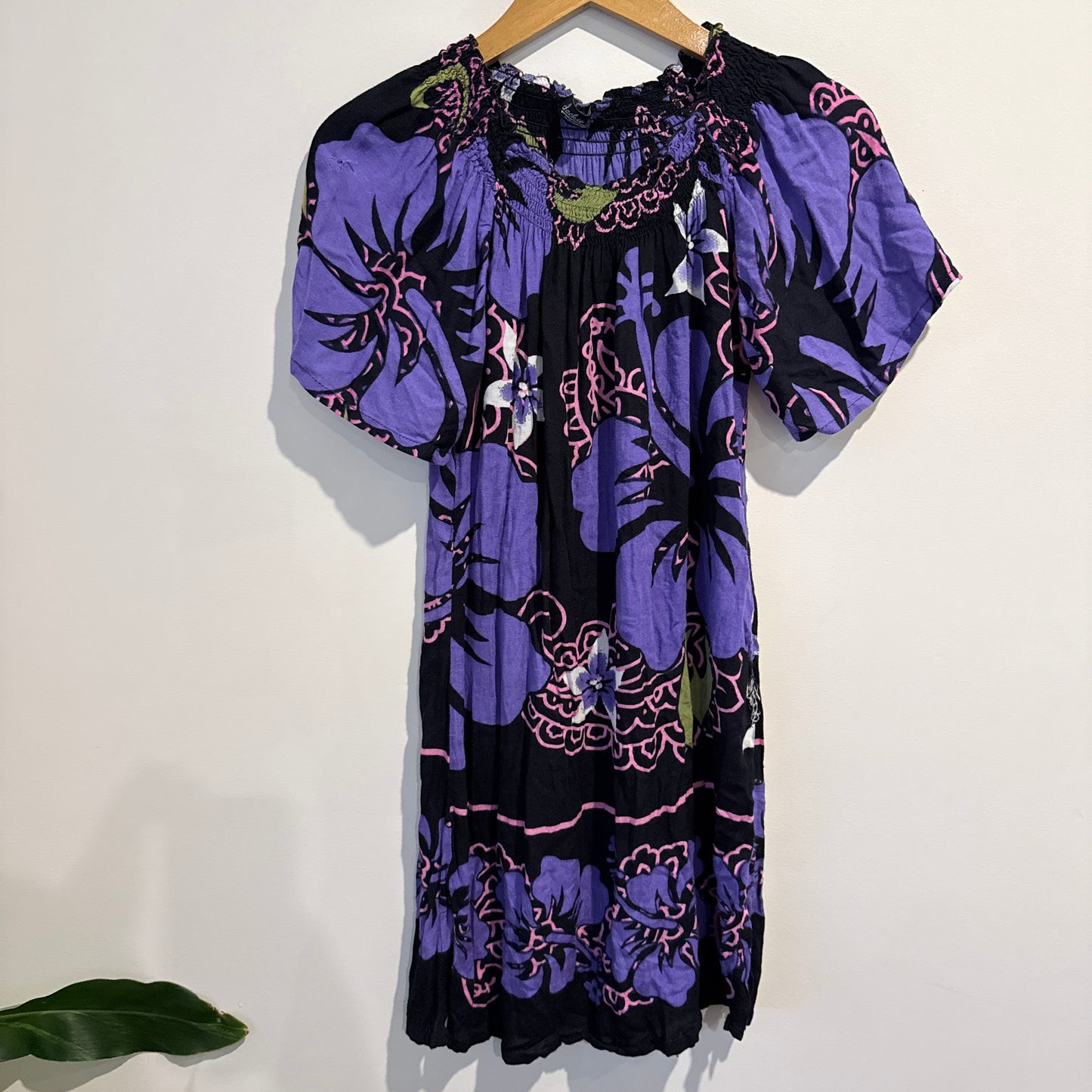 Jackie K Size S Purple and Black Floral Dress (damaged)