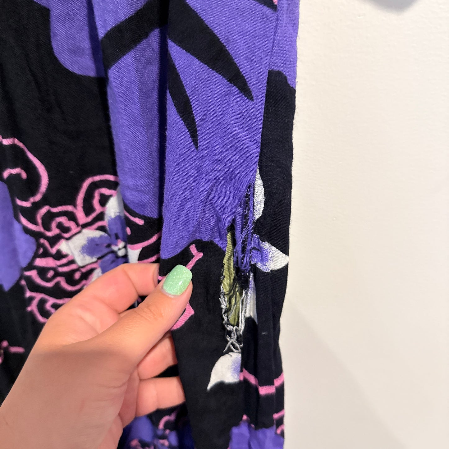 Jackie K Size S Purple and Black Floral Dress (damaged)