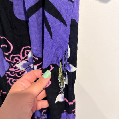 Jackie K Size S Purple and Black Floral Dress (damaged)