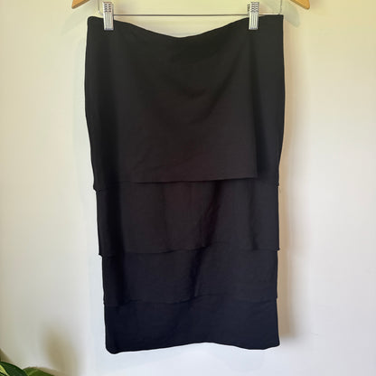 Verge Tiered Skirt Black - Size 12