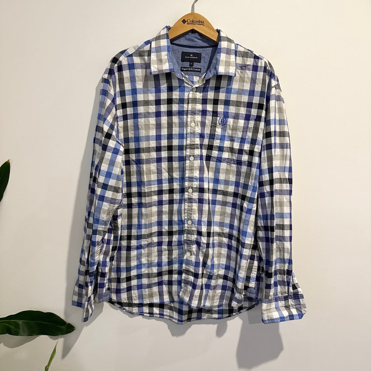 Blue Harbour Size XL Long-Sleeve Plaid Shirt