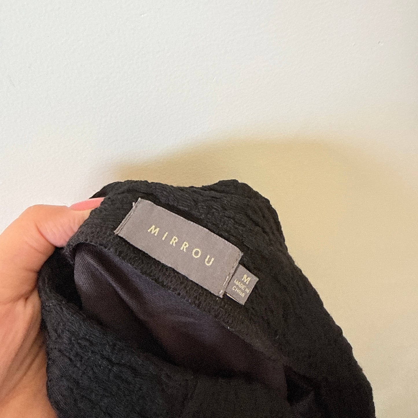 Mirrou Textured Mini Skirt Black - Size M