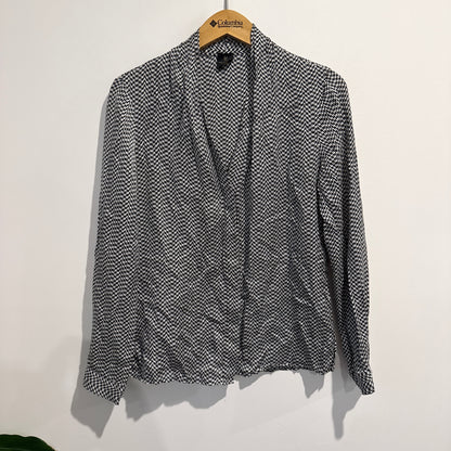 David Lawrence Size 10 V-Neck Silk Blend Long-Sleeve Blouse