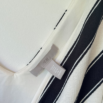 H&M Striped Wrap Dress Black & White - Size S