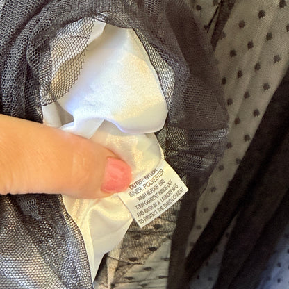 City Chic Polka Dot Tulle Overlay Dress Black & White - Size M